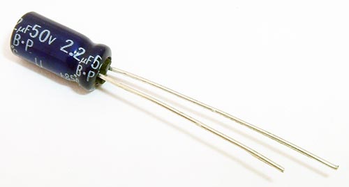 (image for) Mini Electrolytic 2.2uf 50V Electrolytic Capacitor (ELR333)