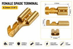 (image for) Uninsulated Brass Female Disconnect 6.3MM 6-pack (TML631)