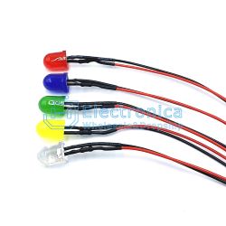 (image for) LED 10mm Clear Blue with 20cm cable (LED178)