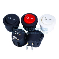 (image for) SPST Push-fit Round 3A Rocker white 15mm (SWR013)