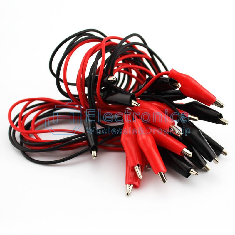 (image for) Red Black Crocodile Clips Test Connector Wire (PRB411)