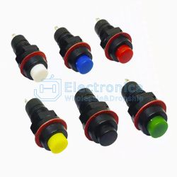 (image for)  Round RED Push Button Switch Locking 10mm (SWP504)