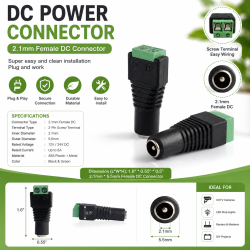 (image for) DC Socket 2.1mm pin with Screw Terminal (AMG54G)