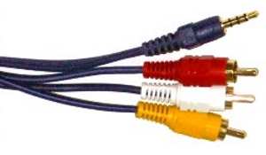 (image for) 4-Contact 3.5mm Plug to 3 x Phono/RCA, 1.5m (ALD103)