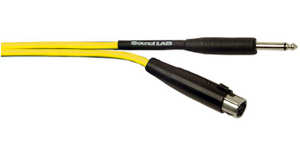 (image for) XLR Socket to 6.35 mm Mono Jack, Yellow 6m (ANV09G)