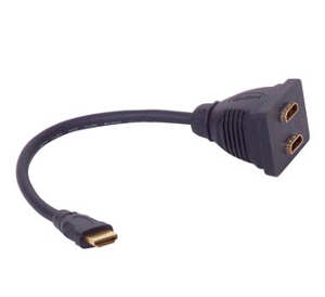 (image for) HDMI Plug to 2 x HDMI Sockets Lead (APN77G)