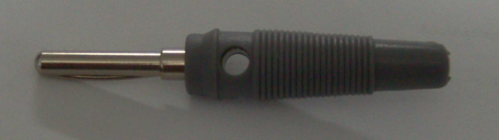 4 mm High Quality Solderless Banana Plug, Grey (BCM10G) (image for) 4 mm High Quality Solderless Banana Plug, Grey (BCM10G)