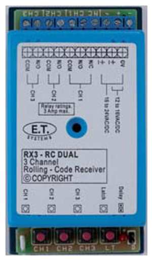 (image for) 3-Channel Rolling Code 434MHz Receiver (ETS03S)
