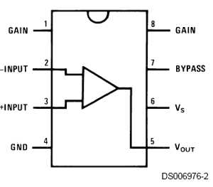 (image for) LM386N Audio Amp, 8-Pin DIL Package (SER25H)