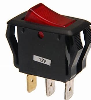 (image for) Illuminated RED Rocker 15A 250VAC SPST On-Off (SWR064)