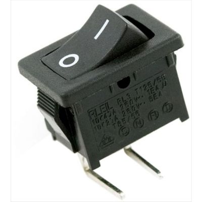 (image for) Rocker switch black/white 2 pin 6A (SWR067)